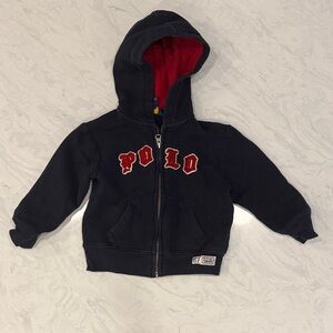 Polo by Ralph Lauren Kids Navy Hoodie with Red Lining